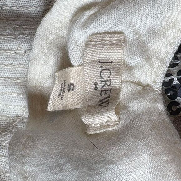 J. Crew Sequined Tank Top Chevron Black White Ladies S - Picture 8 of 9